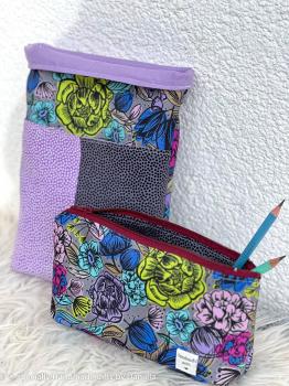 Preview: Outdoorstoff Happy Collection Blumen bunt, grau by Swafing von Cherry Picking